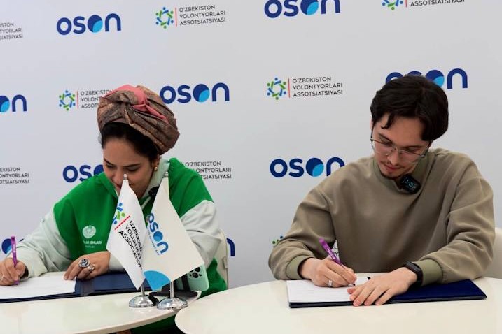 OSON ва Ўзбекистон Волонтерлар Ассоциацияси ижтимоий лойиҳаларни амалга ошириш учун кучларини бирлаштирмоқда